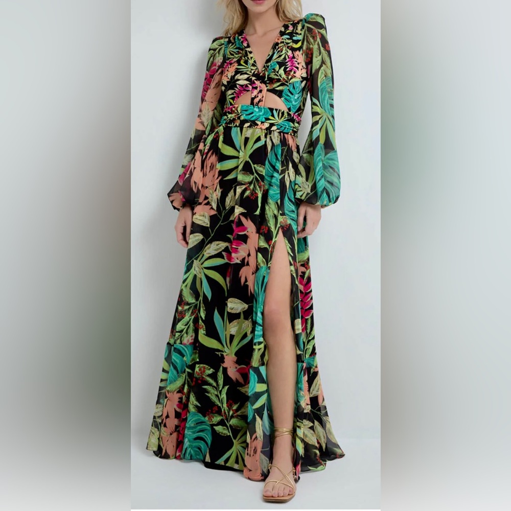 SOLD NWT PatBO Tropicalia Cut Out Maxi Dress - S